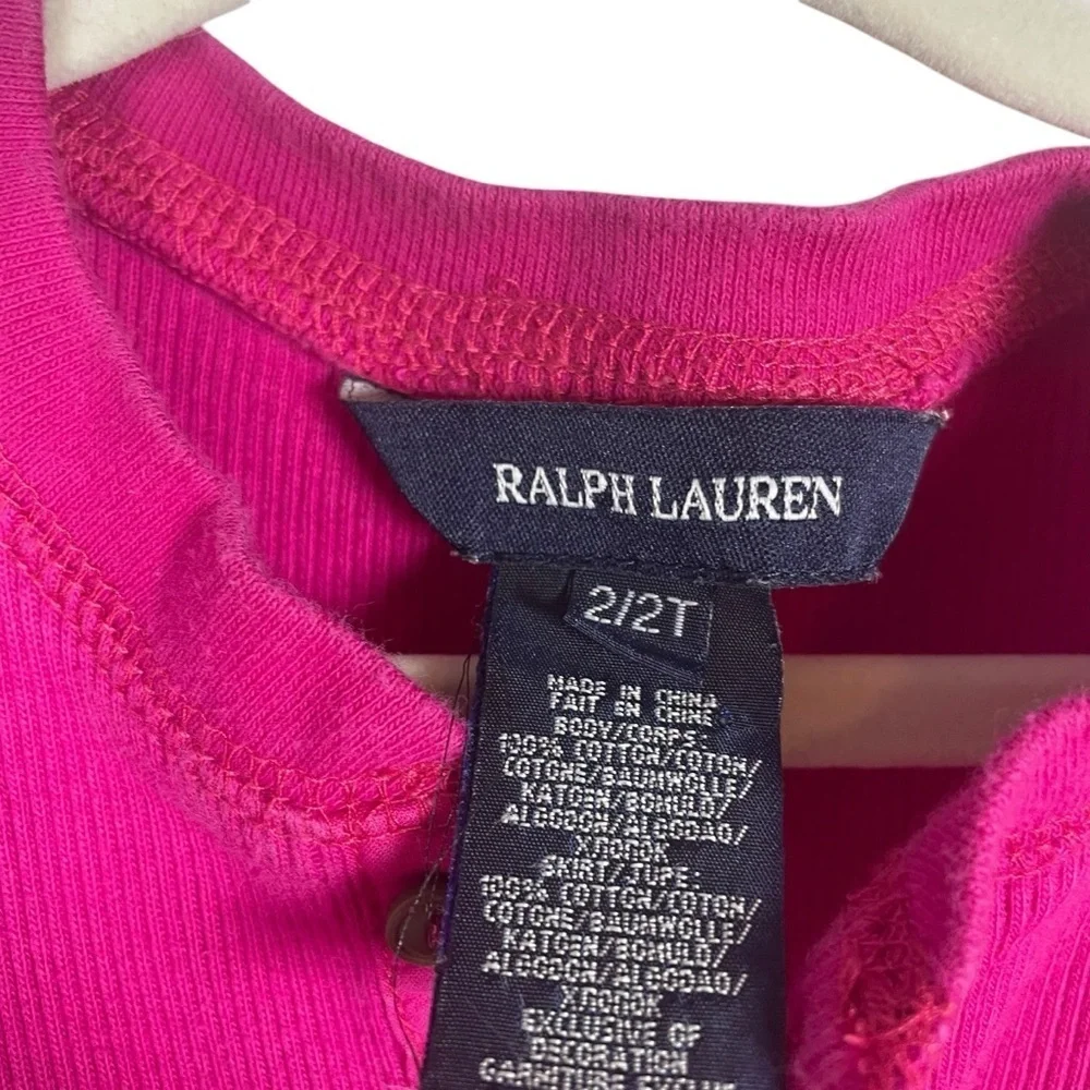Ralph Lauren Girls Tie Waist Cargo Dress in Pink Size 2T